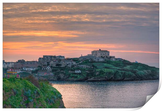 Newquay Sunset Print by Alison Chambers