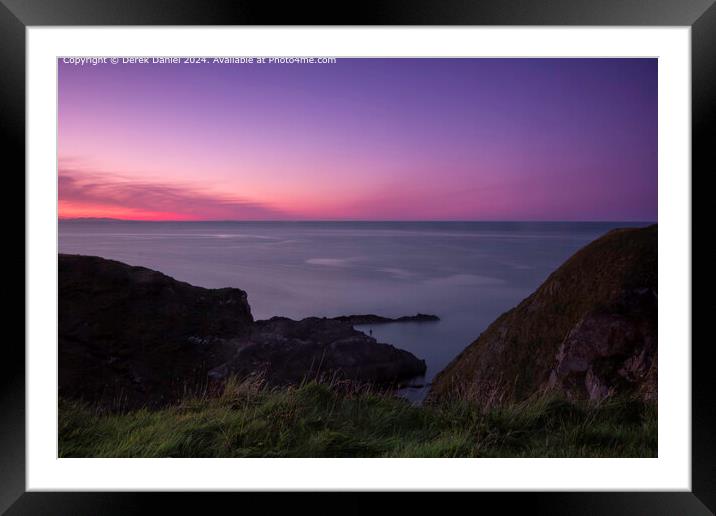 The Portknockie coastline at sunset Framed Mounted Print by Derek Daniel