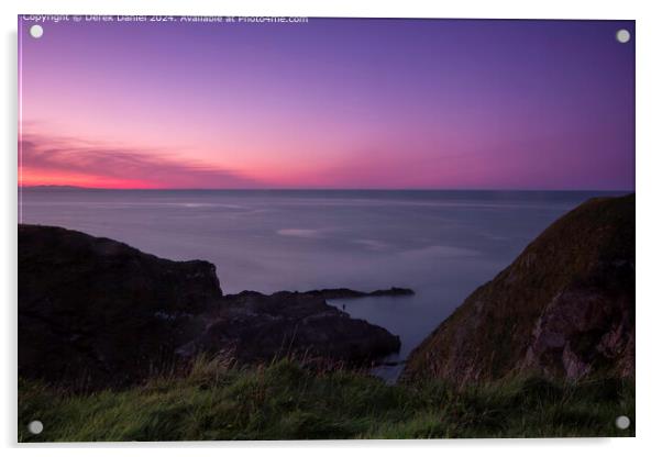 The Portknockie coastline at sunset Acrylic by Derek Daniel