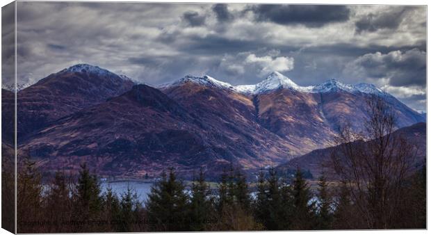 The Five Sisters of Kintail in the Highlands of Scotland Canvas Print by Andrew Briggs