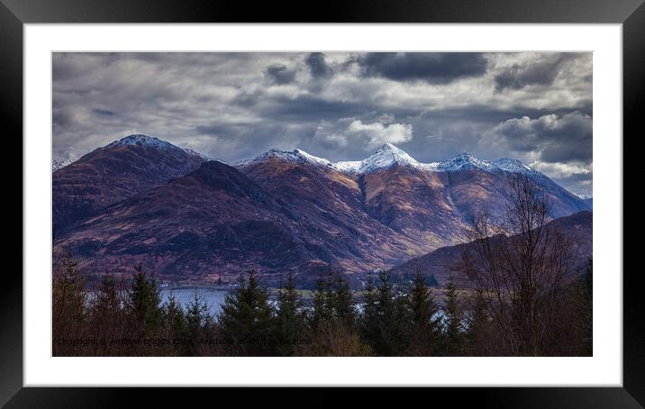 The Five Sisters of Kintail in the Highlands of Sc Framed Mounted Print by Andrew Briggs