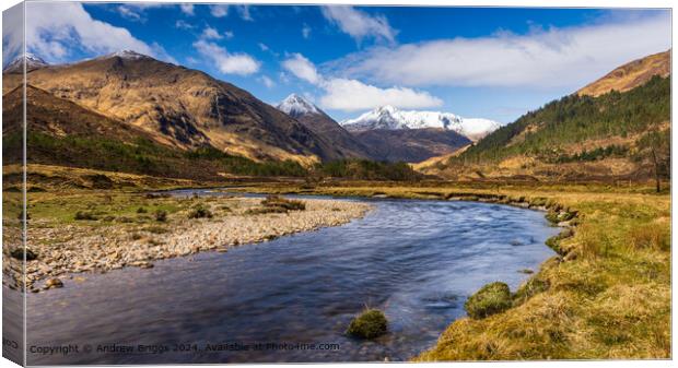 The road to Skye in the Highlands of Scotland. Canvas Print by Andrew Briggs
