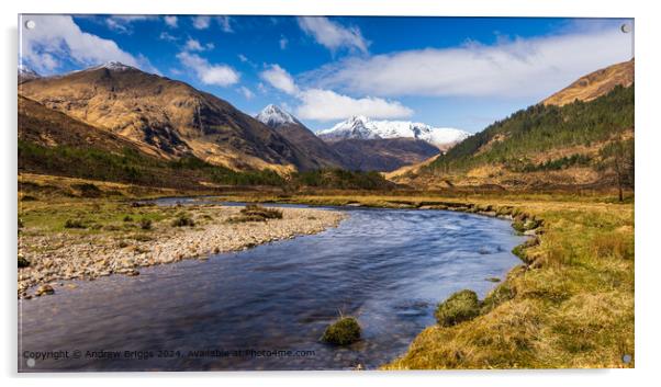 The road to Skye in the Highlands of Scotland. Acrylic by Andrew Briggs