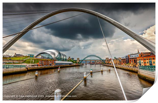 Storm over the Tyne - Gateshead and Newcastle Print by Cass Castagnoli