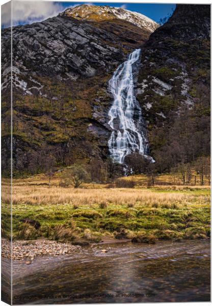 Steall Falls in Glen Nevis, Scotland Canvas Print by Andrew Briggs