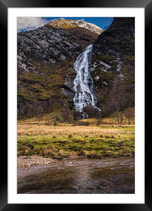Steall Falls in Glen Nevis, Scotland Framed Mounted Print by Andrew Briggs