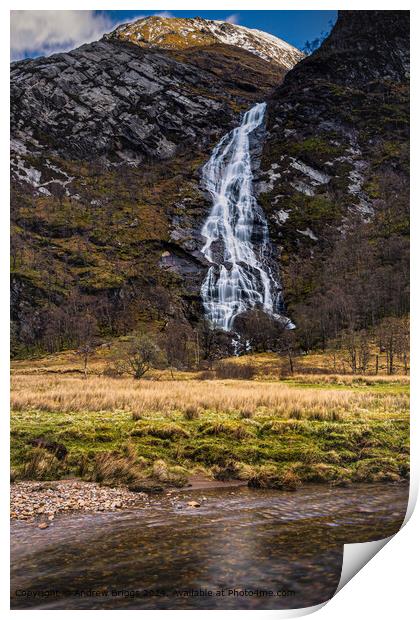 Steall Falls in Glen Nevis, Scotland Print by Andrew Briggs