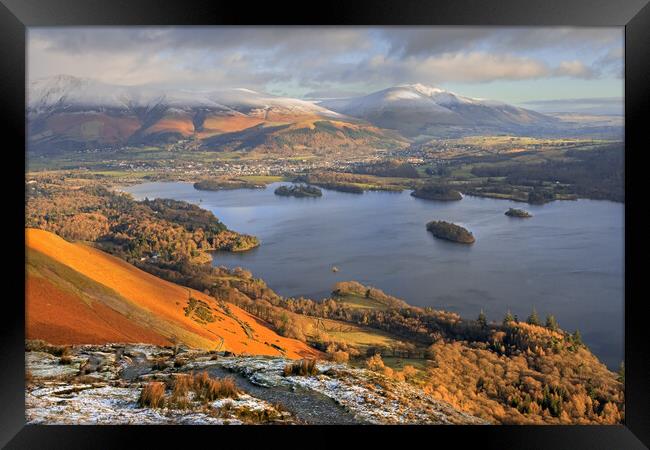Stunning midwinter Lake District scenery  Framed Print by Ian Duffield