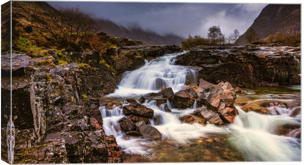 The Clachaig Falls in Glencoe Scotland on a moody day Canvas Print by Andrew Briggs