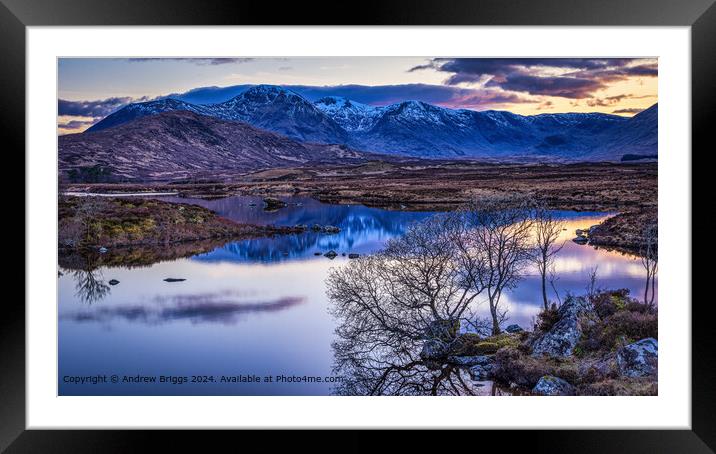 Rannoch Moor Sunset in the Highlands of Scotland Framed Mounted Print by Andrew Briggs