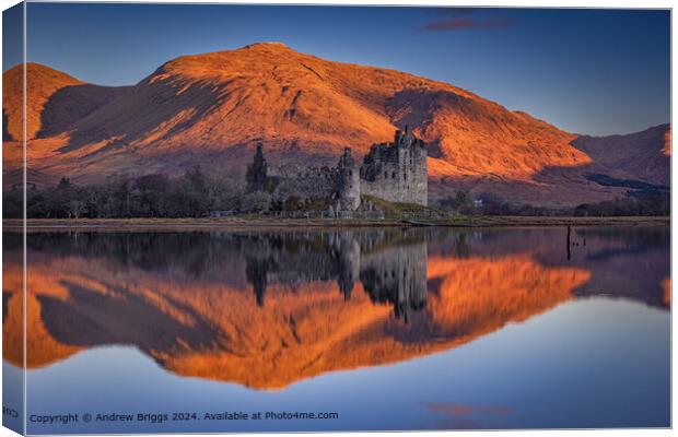 Kilchurn Castle sunrise in the Highlands of Scotla Canvas Print by Andrew Briggs