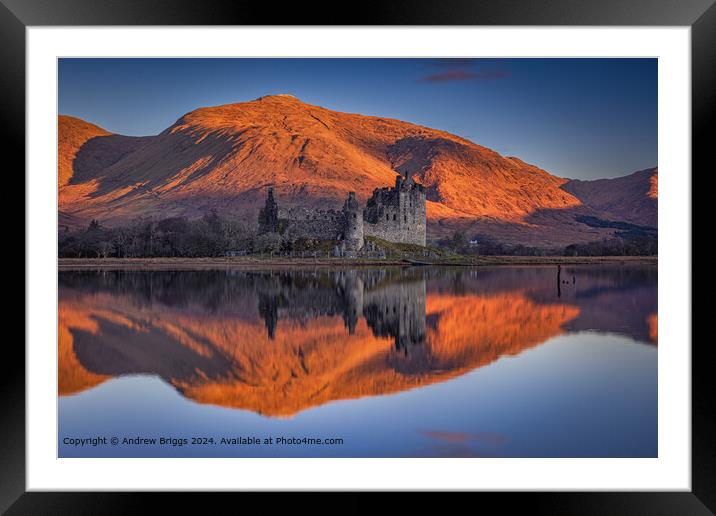 Kilchurn Castle sunrise in the Highlands of Scotland Framed Mounted Print by Andrew Briggs
