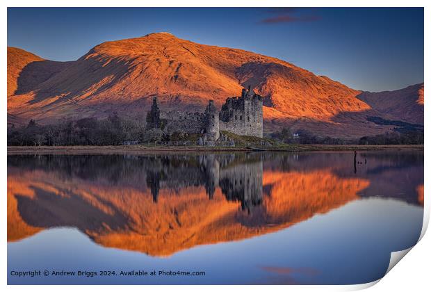 Kilchurn Castle sunrise in the Highlands of Scotland Print by Andrew Briggs