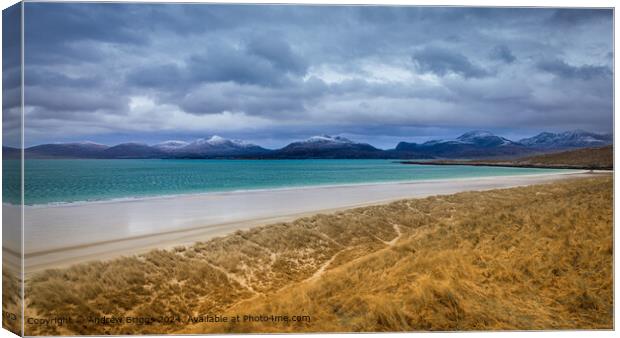 Luskentyre Beach on the Isle of Harris, Scotland Canvas Print by Andrew Briggs