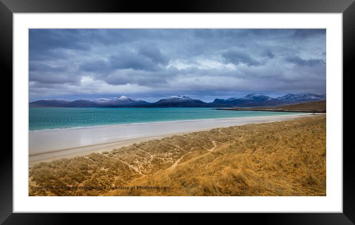 Luskentyre Beach on the Isle of Harris, Scotland Framed Mounted Print by Andrew Briggs