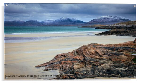 Luskentyre Beach seascape, Isle of Harris, Scotlan Acrylic by Andrew Briggs