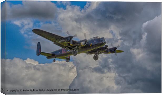 Battle of Britain Memorial Flight. Avro Lancaster 'City of Lincoln'. Canvas Print by Peter Bolton