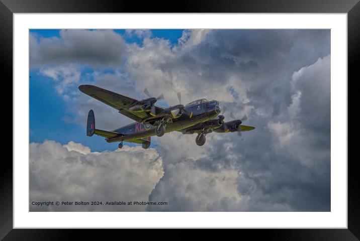 Battle of Britain Memorial Flight. Avro Lancaster 'City of Lincoln'. Framed Mounted Print by Peter Bolton