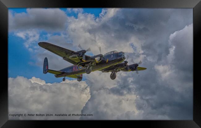 Battle of Britain Memorial Flight. Avro Lancaster 'City of Lincoln'. Framed Print by Peter Bolton