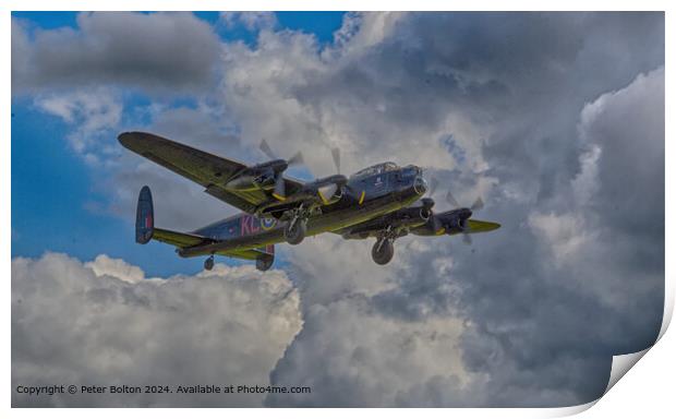 Battle of Britain Memorial Flight. Avro Lancaster 'City of Lincoln'. Print by Peter Bolton