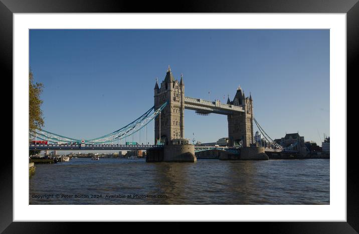 Tower Bridge London.  Framed Mounted Print by Peter Bolton