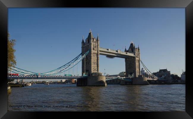 Tower Bridge London.  Framed Print by Peter Bolton