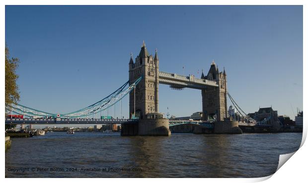 Tower Bridge London.  Print by Peter Bolton