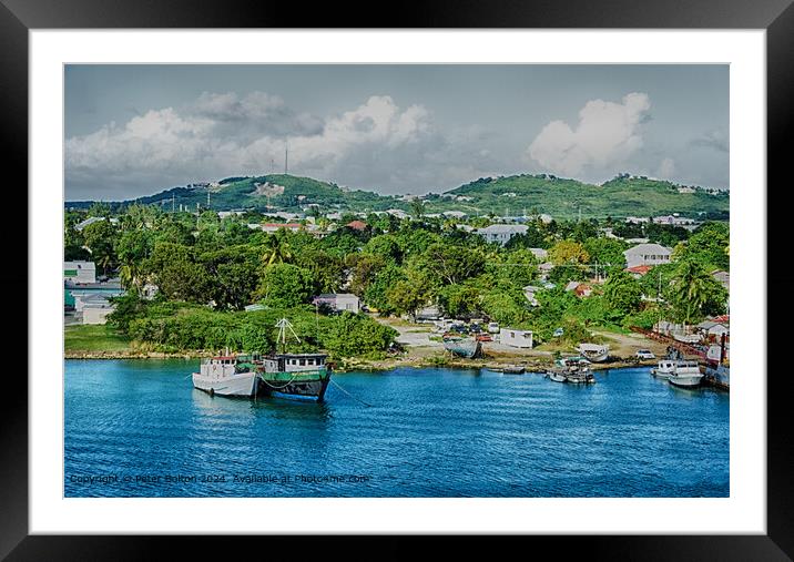 Boatyard near Kingstown, St Vincent and the Grenadines Framed Mounted Print by Peter Bolton