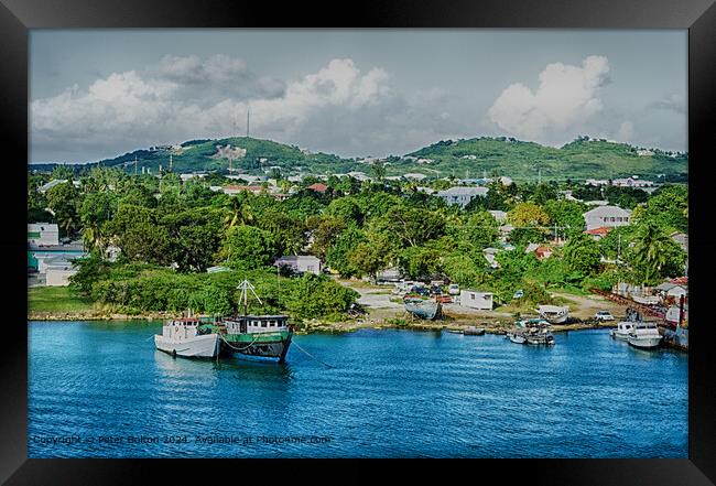 Boatyard near Kingstown, St Vincent and the Grenadines Framed Print by Peter Bolton