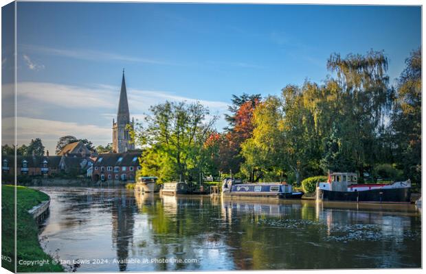 Abingdon Riverside on an Autumn Afternoon Canvas Print by Ian Lewis