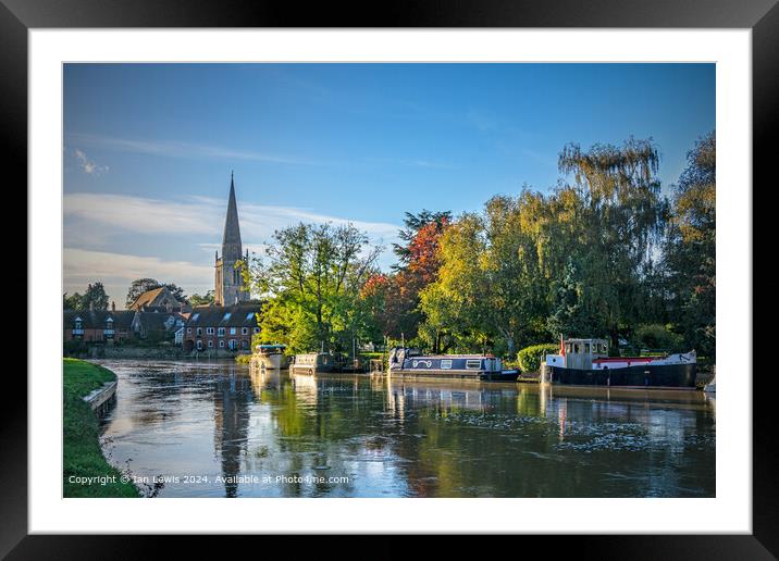 Abingdon Riverside on an Autumn Afternoon Framed Mounted Print by Ian Lewis
