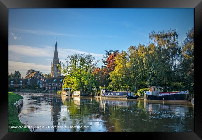 Abingdon Riverside on an Autumn Afternoon Framed Print by Ian Lewis