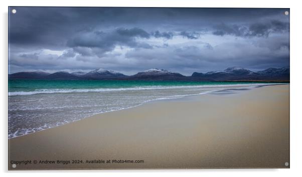 Luskentyre Beach with its Turquoise water, Isle of Harris, Scotland. Acrylic by Andrew Briggs