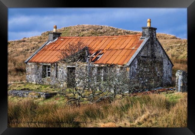 Abandoned croft house on the Isle of Harris, Scotland. Framed Print by Andrew Briggs