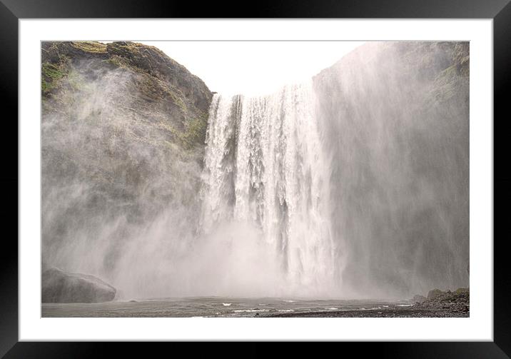 skogafoss waterfall,Iceland Vik,early morning Framed Mounted Print by kathy white