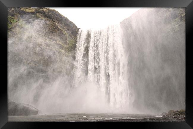 skogafoss waterfall,Iceland Vik,early morning Framed Print by kathy white