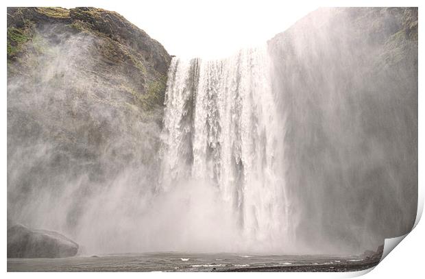 skogafoss waterfall,Iceland Vik,early morning Print by kathy white