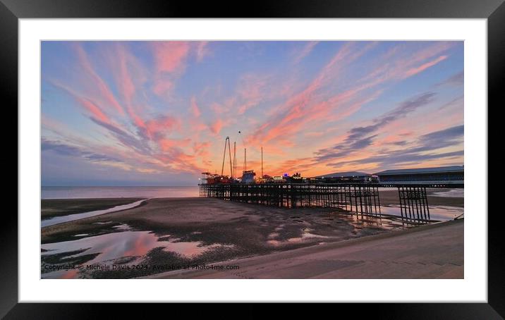 South Pier Sunset Framed Mounted Print by Michele Davis