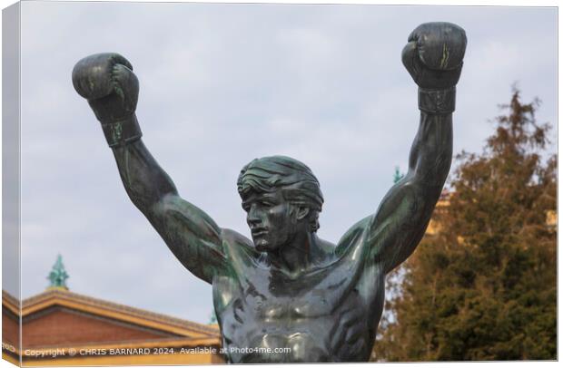 Iconic statue of Rocky Balboa from famous movie Rocky Canvas Print by CHRIS BARNARD