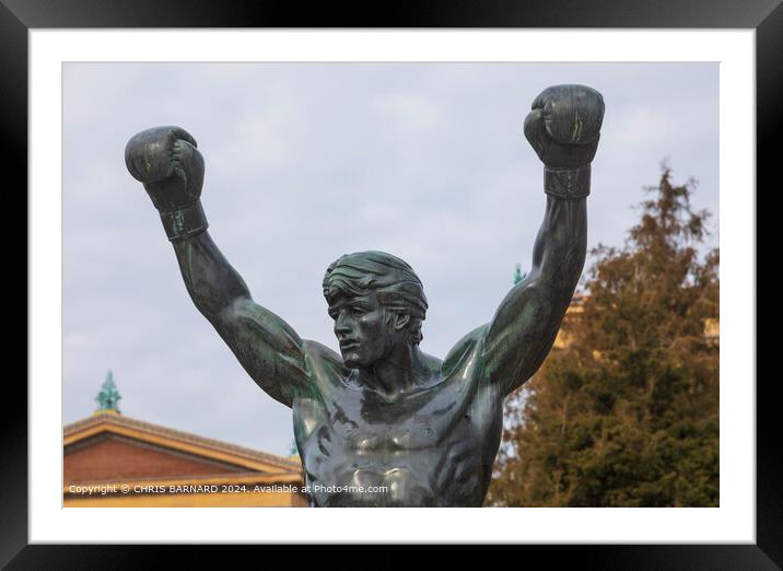 Iconic statue of Rocky Balboa from famous movie Rocky Framed Mounted Print by CHRIS BARNARD