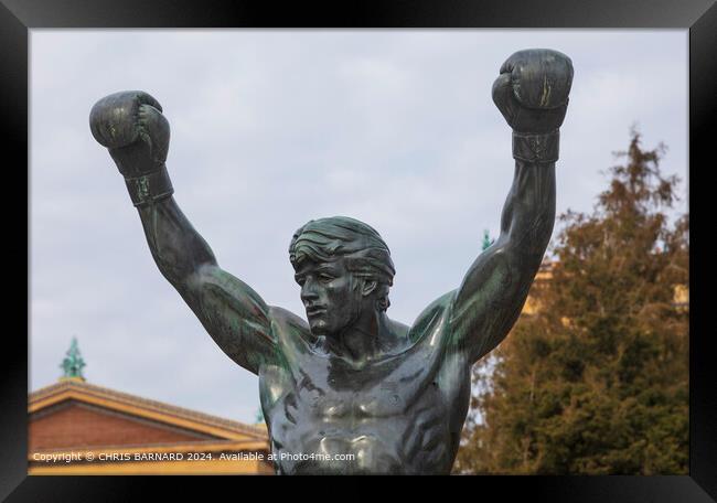 Iconic statue of Rocky Balboa from famous movie Rocky Framed Print by CHRIS BARNARD