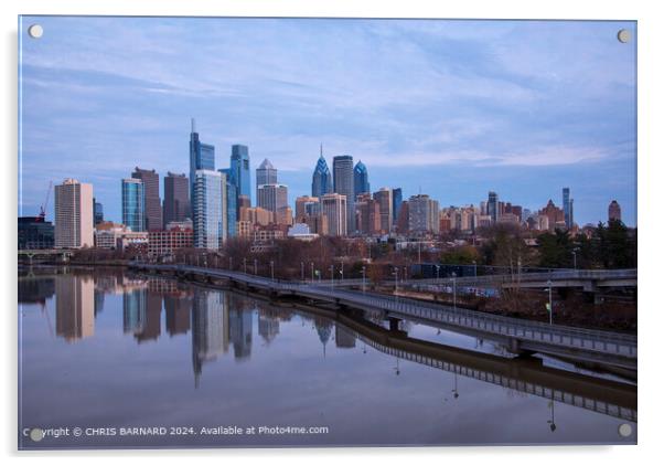 High raise skyscrapers towering over Philadelphia Acrylic by CHRIS BARNARD