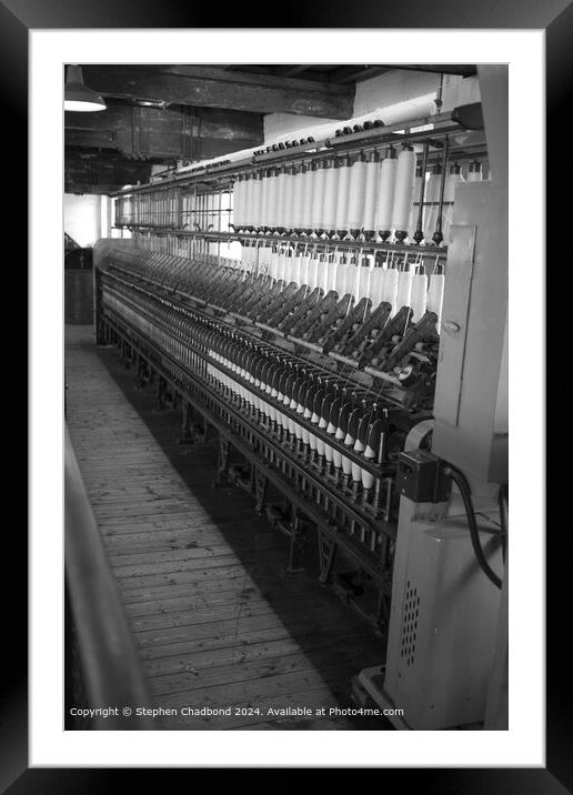 Working cotton winding machine from the start of t Framed Mounted Print by Stephen Chadbond