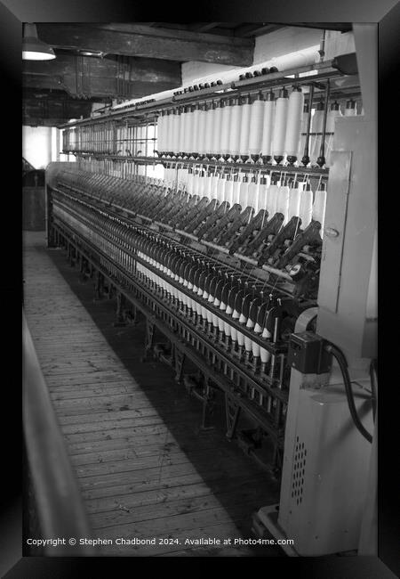 Working cotton winding machine from the start of t Framed Print by Stephen Chadbond