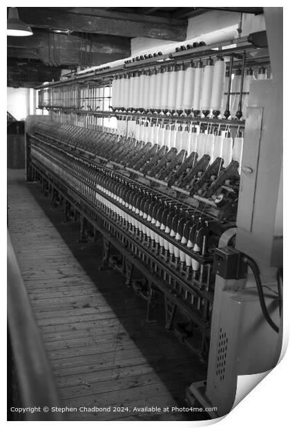 Working cotton winding machine from the start of t Print by Stephen Chadbond