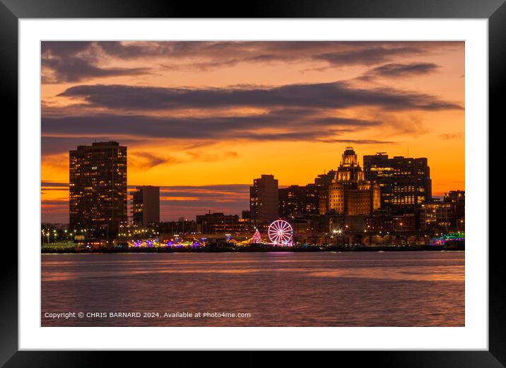 Sunset New Years Eve over the skyline of Philadelphia Pennsylvania Framed Mounted Print by CHRIS BARNARD