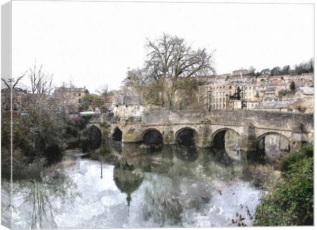The historic bridge in Bradford on Avon England Canvas Print by Steve Painter