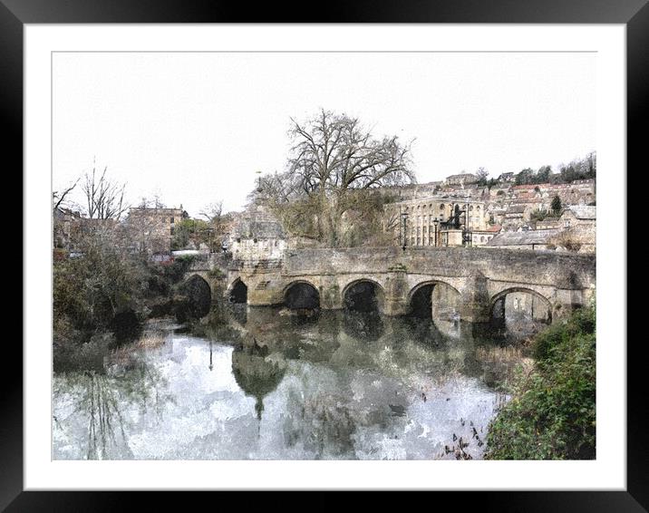 The historic bridge in Bradford on Avon England Framed Mounted Print by Steve Painter