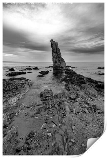 Cullen Beach Moray Monochrome Landscape Print by Derek Daniel