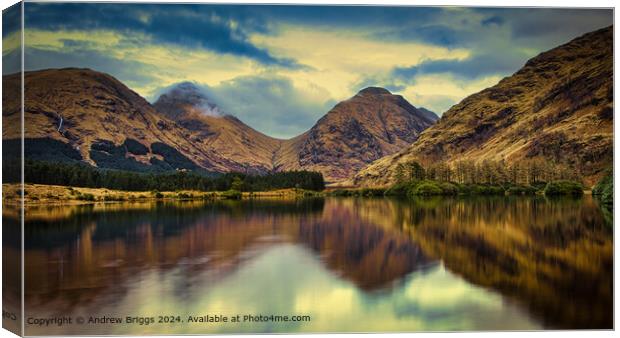 Small Lochan in the Highlands of Scotland. Canvas Print by Andrew Briggs